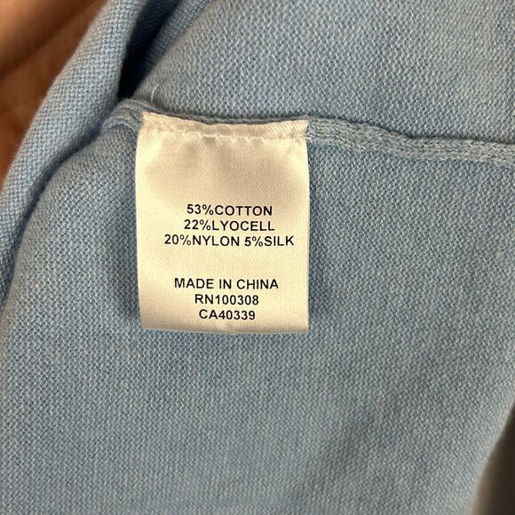 Peter Millar Crest 1/4 Zip Pullover Sweater Light Blue MS23S25 Men's Size XL - Picture 9 of 11